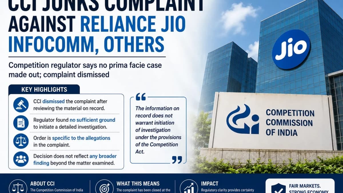 CCI Closes Complaint Against Reliance Jio Infocomm and Other Companies