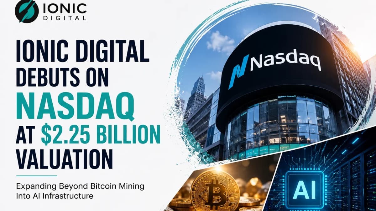 Ionic Digital Debuts on Nasdaq at $2.25 Billion Valuation, Expanding Beyond Bitcoin Mining Into AI Infrastructure