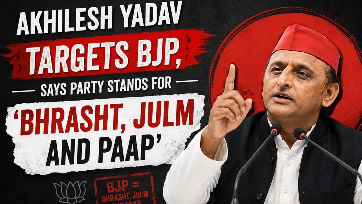Akhilesh Yadav Targets BJP, Says Party Stands for ‘Bhrasht, Julm and Paap’