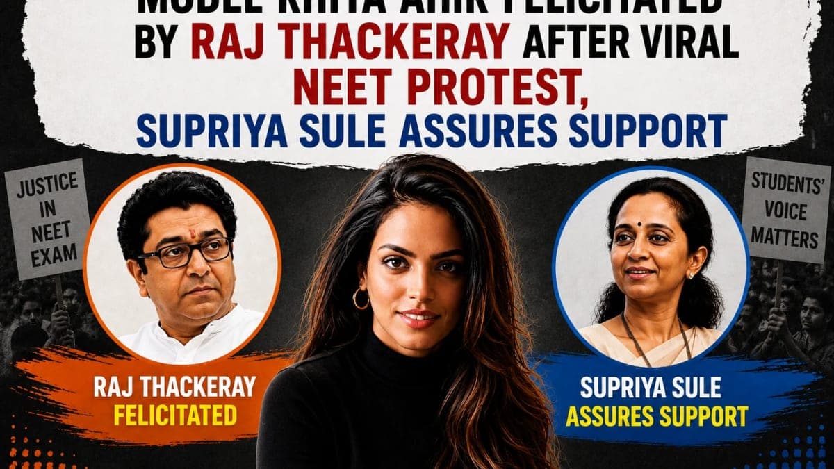 Model Rhiya Ahir Felicitated by Raj Thackeray After Viral NEET Protest; Supriya Sule Assures Support