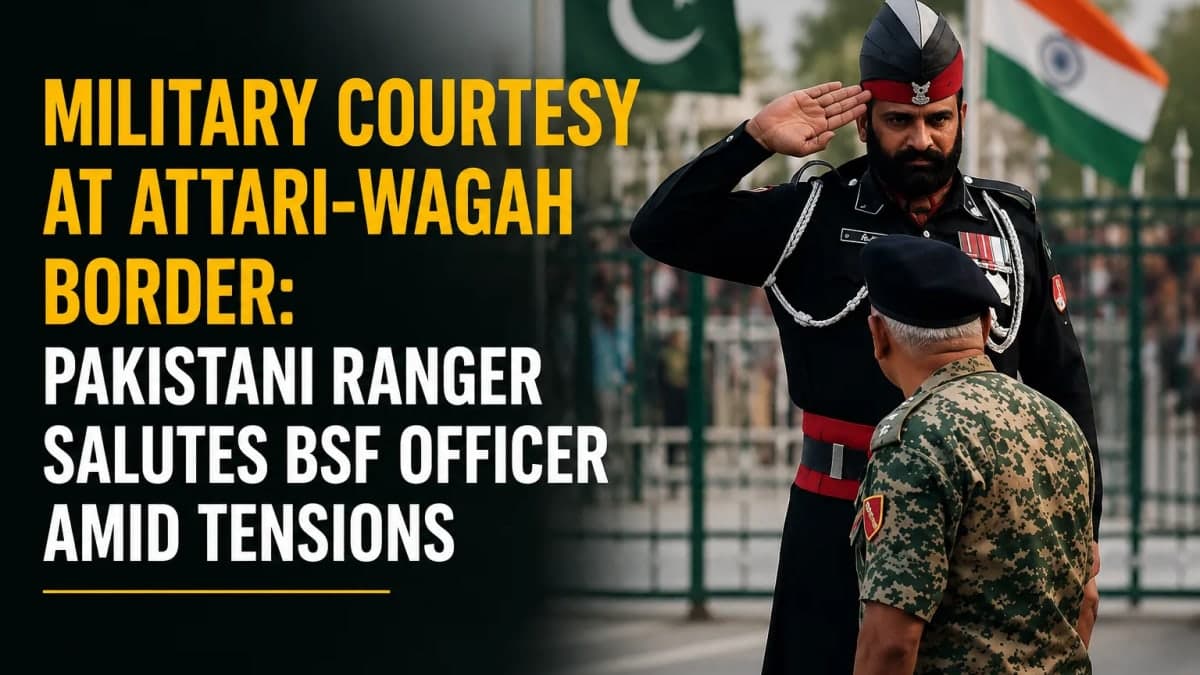Military Courtesy at Attari-Wagah Border: Pakistani Ranger Salutes BSF Officer Amid Tensions