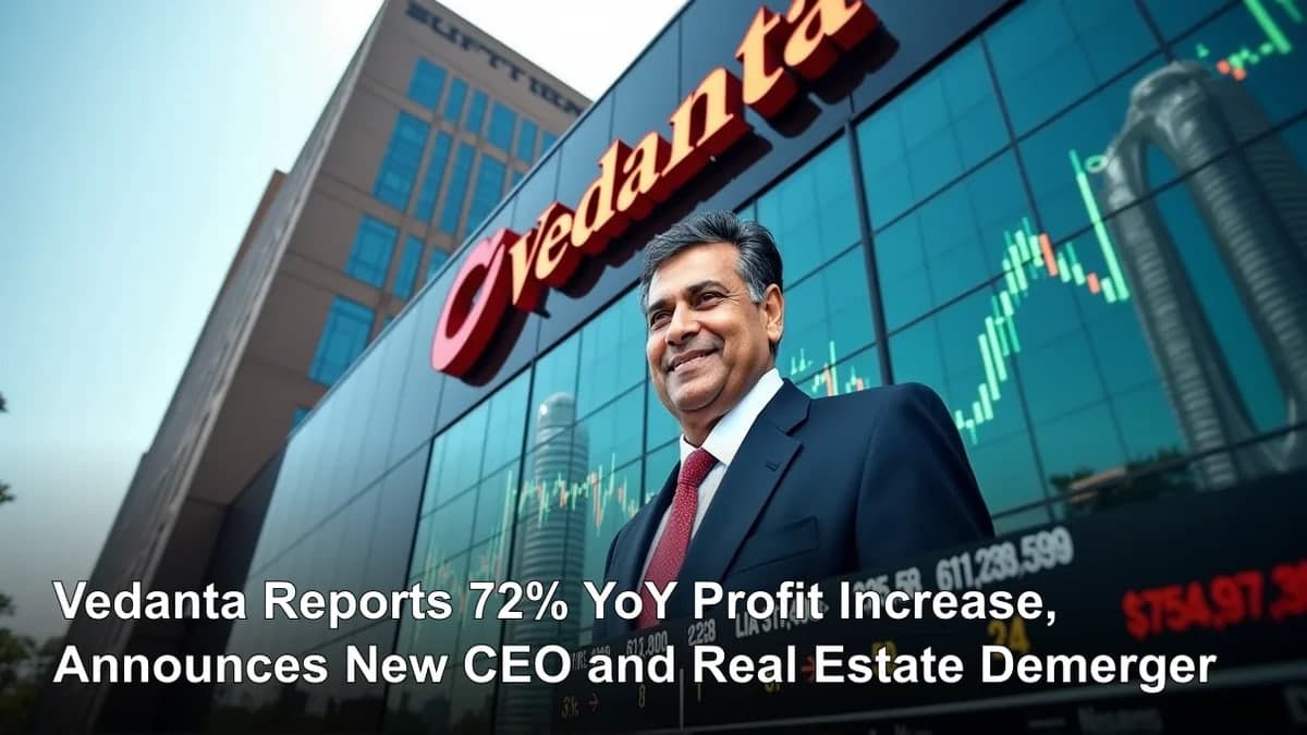 Vedanta Reports 72% YoY Profit Increase, Announces New CEO and Real Estate Demerger